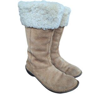 UGG Women's Suede and Leather Zip winter snow boots w fur lining Size 7